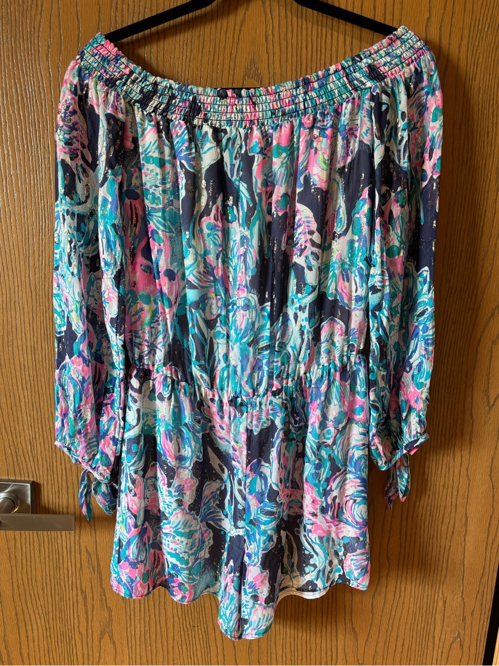 Authentic Lilly Pulitzer Myri Romper - Bright Navy Caught Up print Women’s M